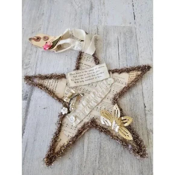 Simply posh Star‎ musical hanging vintage like decor