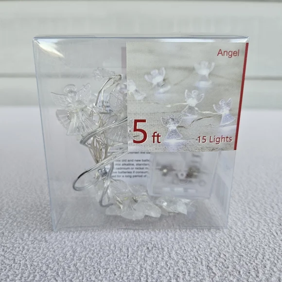 St Nicholas Square Shimmer String Lights Angel Small 5ft Battery Miniature