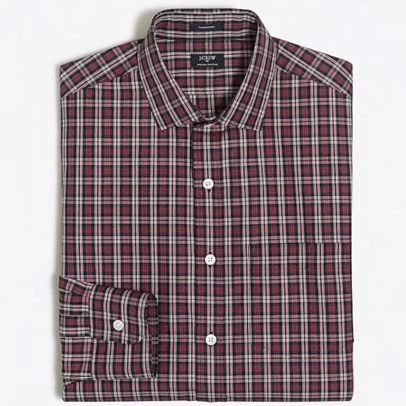 EUC Men's J. CREW Thompson Spread Collar Plaid Shirt | Size‎ M