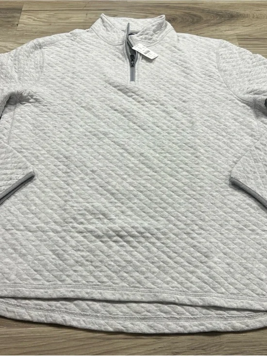 J.Crew Quarter Zip Quilted Pullover Heather Gray Mens Size XL BS847 $130 NWT