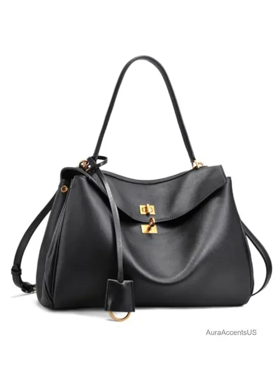 Genuine Leather Tote Bag Women's Handbag Top-Handle Satchel Shoulder Purse