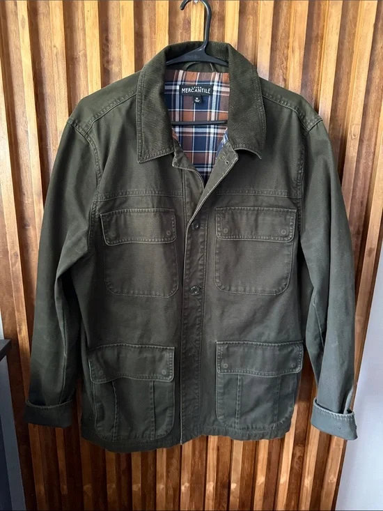 J crew Mercantile Canvas Utility Chore Barn Plaid Lined Jacket. M unisex