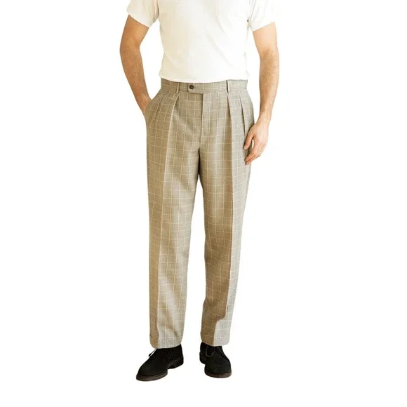 J.‎ Crew Vintage 90's Plaid Wool Pleated Trousers