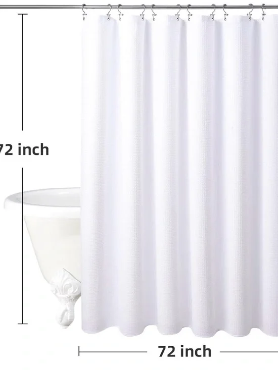 LaCyan Waterproof Waffle Shower Curtain, 258GSM Heavy Duty 3 Piece Set