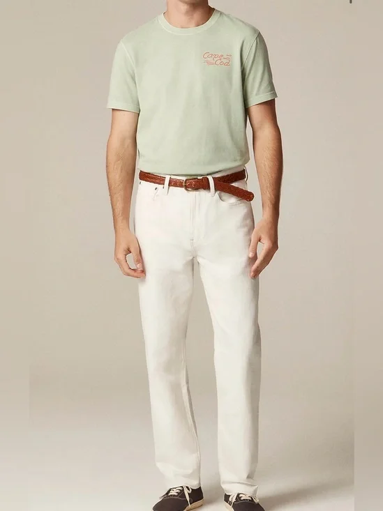J. Crew Men’s Cream Straight-Leg Jeans