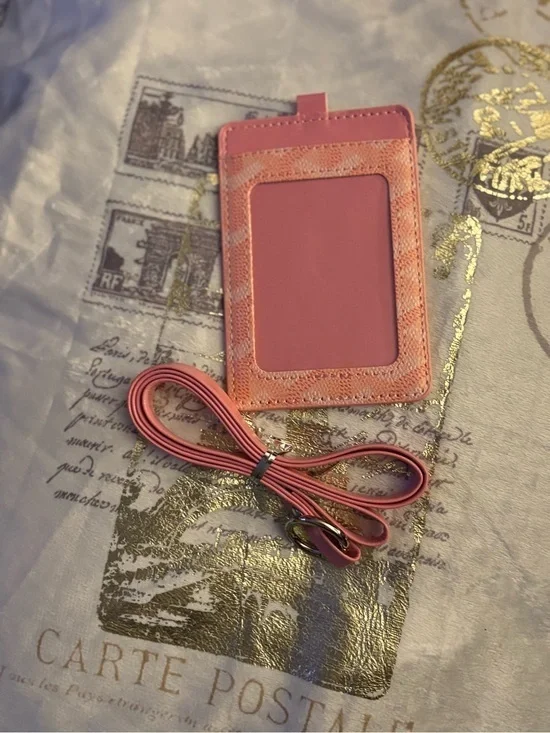 Pink Card ID Holder with Matching Lanyard