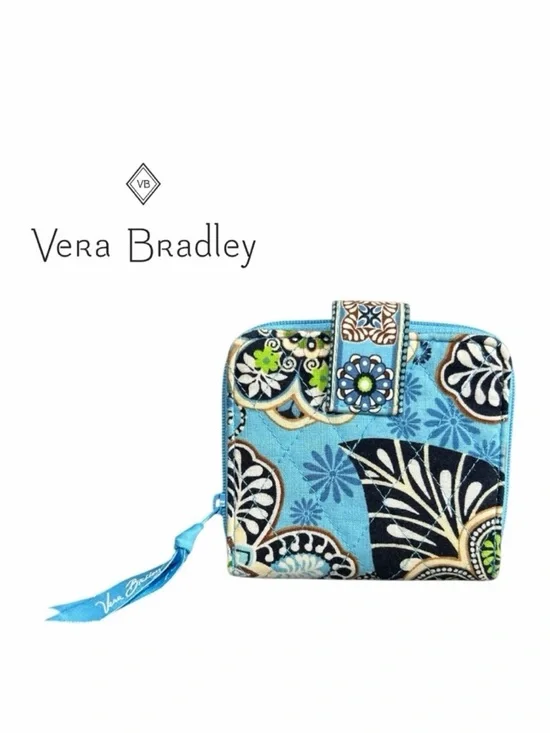 Vera‎ Bradley Bali Blue Snap Closure Bi-Fold Wallet