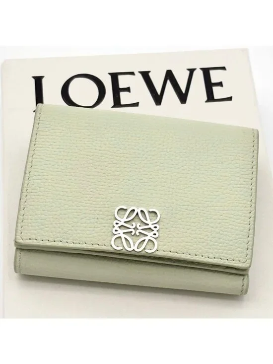 Loewe Wallet Anagram Trifold Green