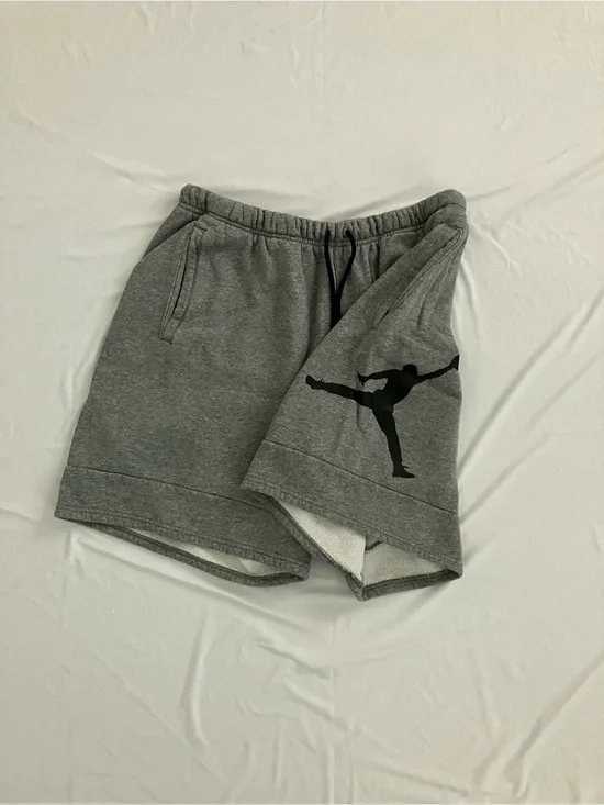 Jordan Jumpman Fleece Shorts Men’s Gray Black Oversized Logo Sweat Shorts XL