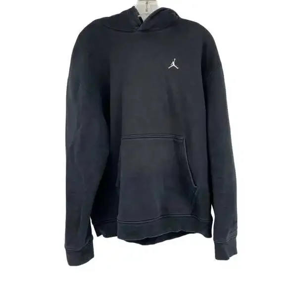 Jordan Black Cotton-Polyester Basic Hoodie | Men’s Size L