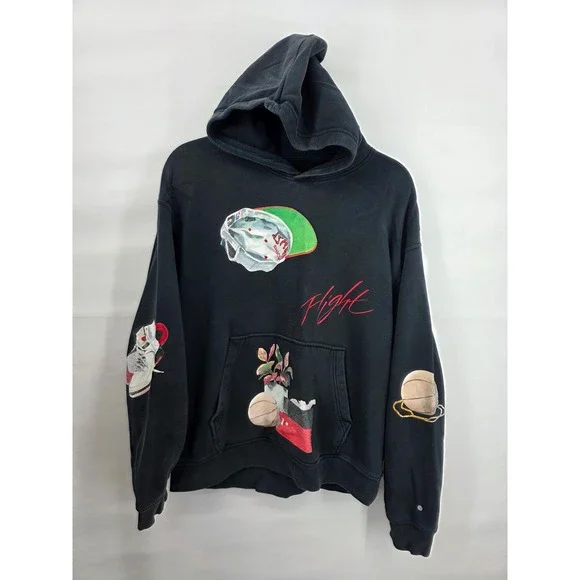 Jordan Artist Series Jacob Rochester Flight World Tour Hoodie Black Mens Medium