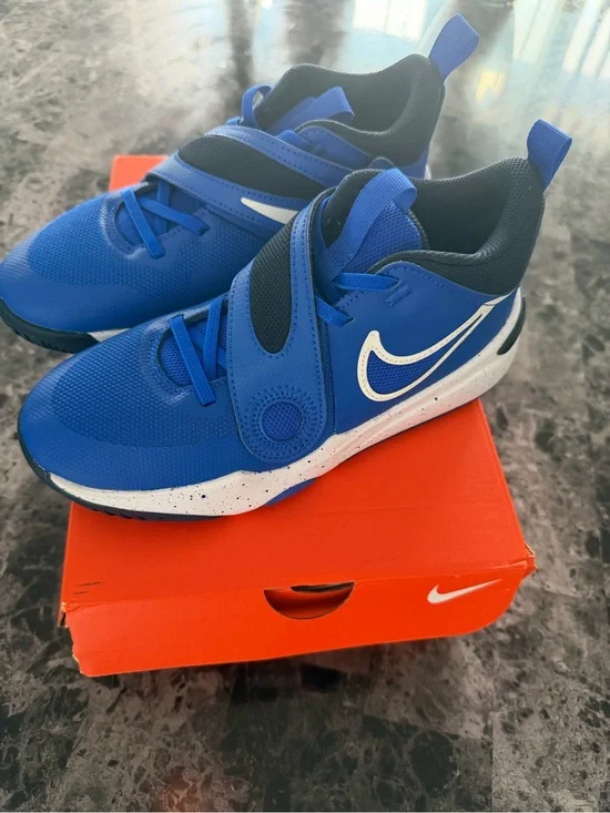 Nike Kids Royal Blue and Black Hook-and-Loop Sneakers- New