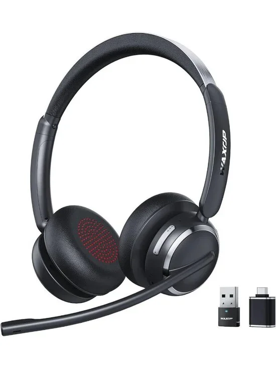 Bluetooth 6.0 Wireless Headset with AI Noise Cancelling Mic & 65H Battery Life