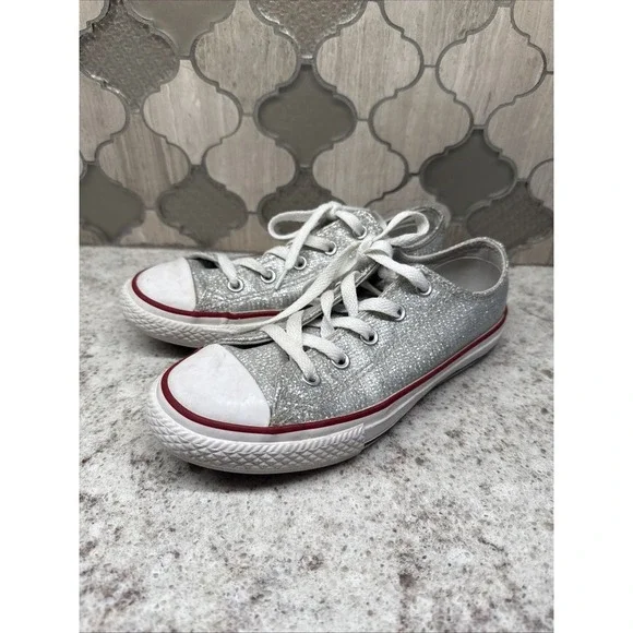 Converse‎ All Star Chuck Taylor Shoes Junior Size 2 All Over Glitter Low Top