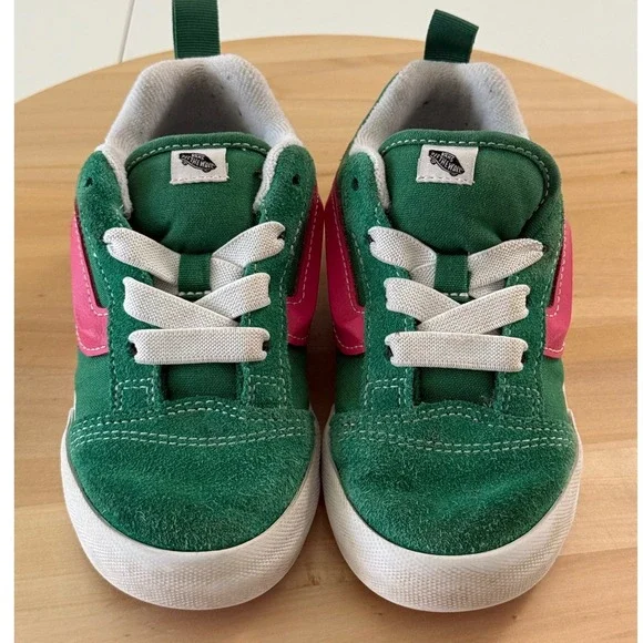 Vans Ward Low Top Kids Sneakers Green Pink Suede Canvas Skate‎ Shoes Toddler 10