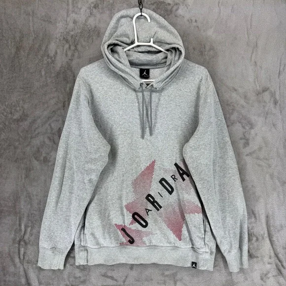 Jordan Brand Mens Gray Graphic Pullover Hoodie Sweatshirt‎ Large RN56323