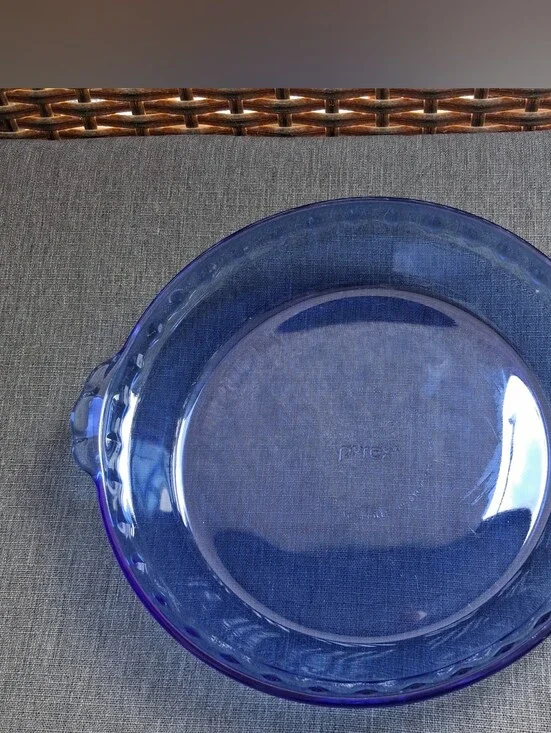 Vtg PYREX Cobalt Blue Glass Fluted Pie Pan #229-12 Crimped Deep Dish Plate 9.5