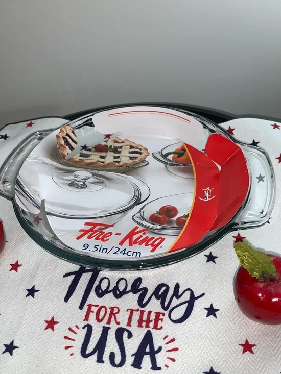 Anchor Hocking's Fire King Clear Glass Deep DIsh Pie Baking Dish