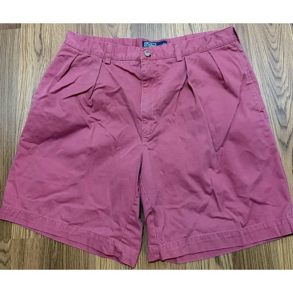 Polo Ralph Lauren Shorts Mens 36 Tyler Fit Pleated Chino Salmon Pony Logo