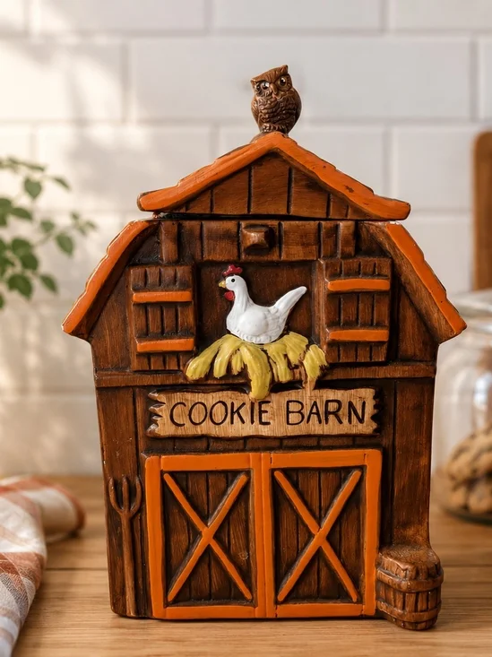 1960s Vintage Cookie Barn | Ceramic Cookie Jar | Treasure Craft