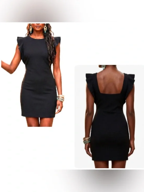 Bailey 44 Chic Black Ruffle-Sleeve Mini‎ Dress