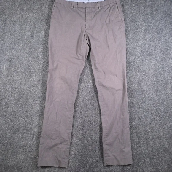 Polo Ralph Lauren Slim Fit Chino Pants Mens 34x34 Gray Flat Front Preppy