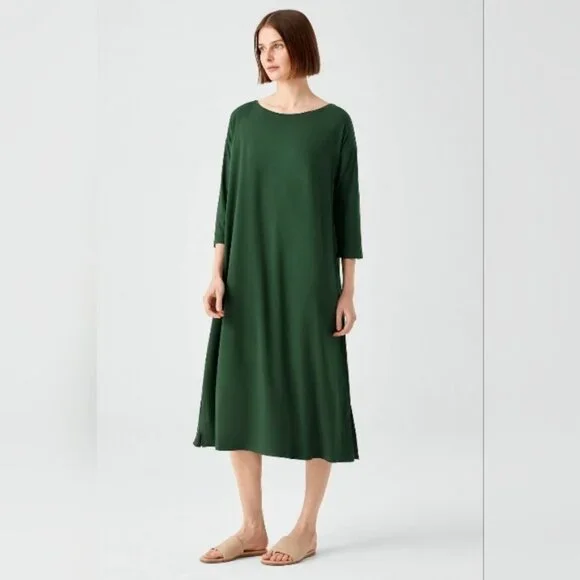 Weekend Max Mara Relaxed Fit Midi Dress Dark Green Size 10