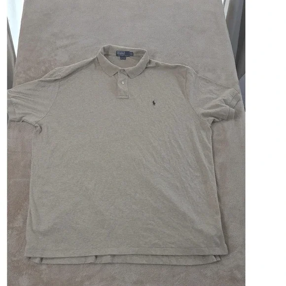 Vintage Polo Ralph Lauren Polo Shirt Men Size 2XL Cream Short‎ Sleeve EUC