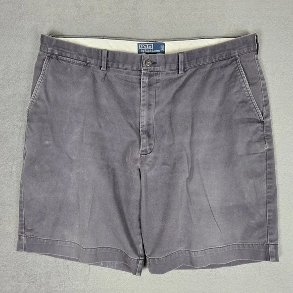 Vintage Polo Ralph Lauren Prospect Shorts Mens 40 Chino Cotton Twill Blue Faded
