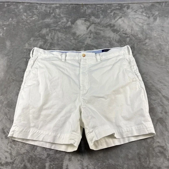 Polo Ralph Lauren Shorts Mens 38 Stretch Classic Fit White Chino Cotton EUC