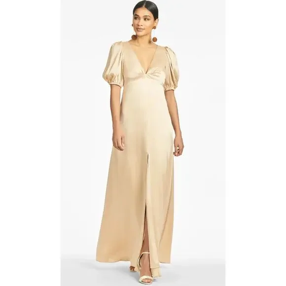 Sachin & Babi Alli Gown in‎ Champagne Size 8 NWT