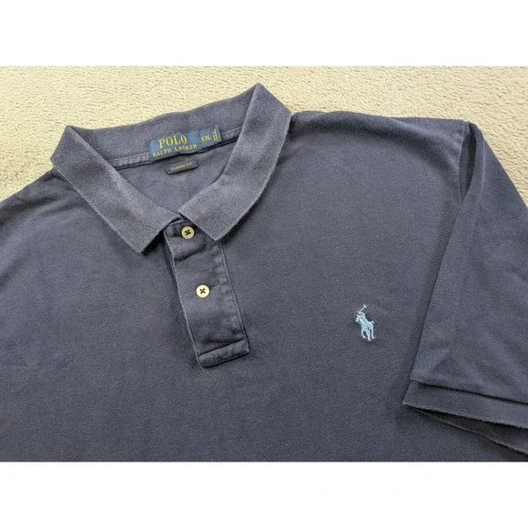 Polo Ralph Lauren Mens XXL Navy Blue Classic Fit Short Sleeve Polo Shirt Cotton