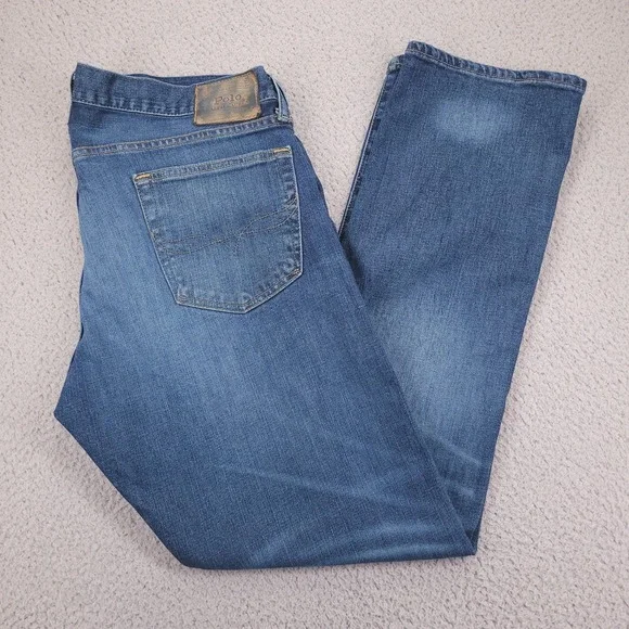 POLO Ralph Lauren Jeans Mens Size 34x30 Varick Slim Straight Medium Wash Denim