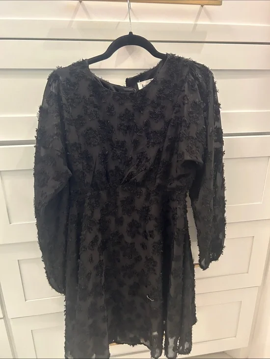 Maternity black Floral Long-Sleeve Dress size medium