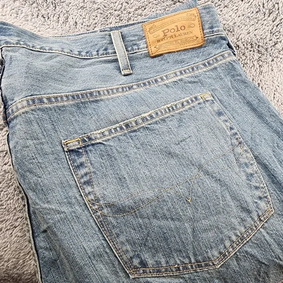 Polo Ralph Lauren Hampton Jeans Mens 44x34 Medium Wash Denim Straight Relaxed
