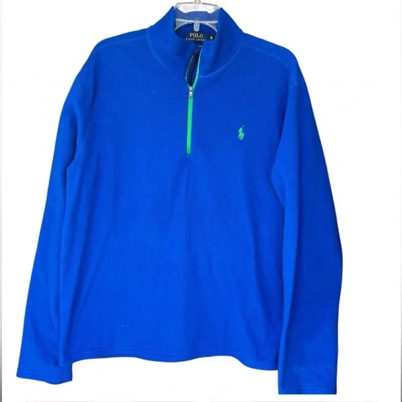 Ralph Lauren Blue Very Lightweight Fleece Quarter Zip Pullover Size XL