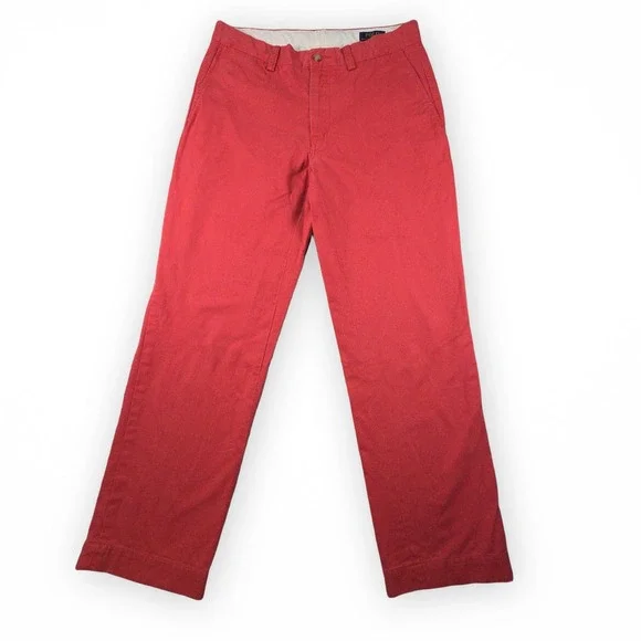 Polo Ralph Lauren Pants Mens 32x30 Red Preppy Chino Trousers Classic Academia