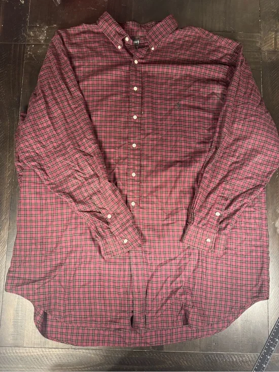 Polo Ralph Lauren Red and Black Plaid Button Up Shirt Big and Tall 3XLT