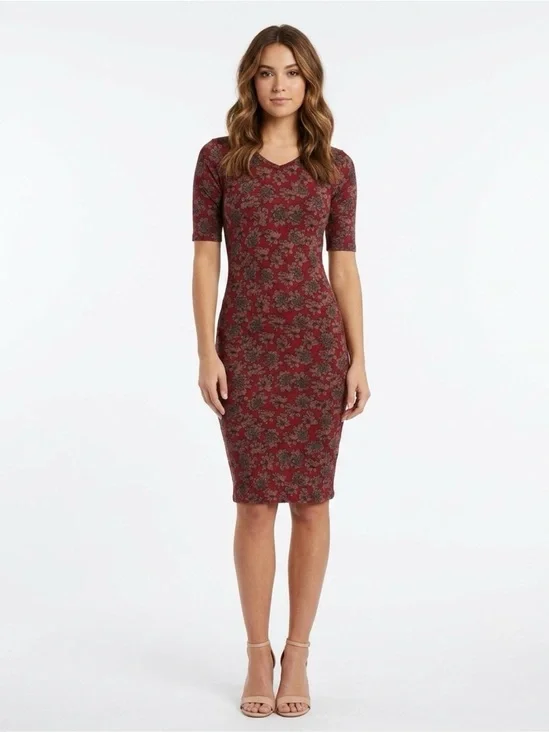 [LuLaRoe] Floral Maroon Dress