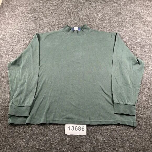Polo Ralph Lauren Mock Neck Shirt Mens XL Green Excellent Vintage Pima Cotton