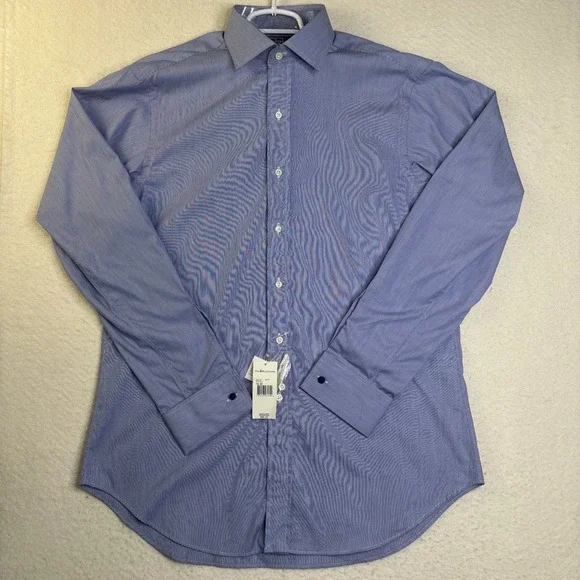 Vtg NWT Polo Ralph Lauren Shirt Mens L 16-35 Blue Stripe Long Sleeve Regent NWT