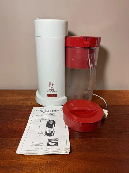 Mr. Coffee Iced Tea Maker - Model TM1 - White Red 2 Quart Pitcher - Works - READ