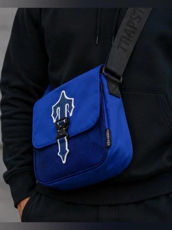 Trapstar Blue Casual‎ Messenger Bag with Front Buckle