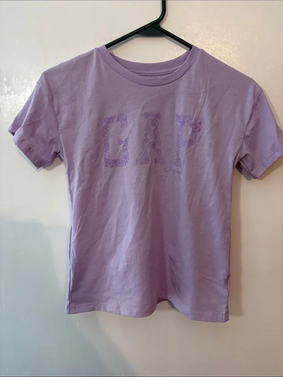 GAP Kids Lavender Short-Sleeve Floral Logo Tee