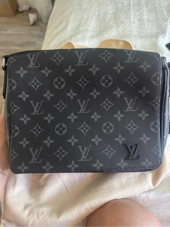 Louis Vuitton Gray and Black Monogram Messenger Bag