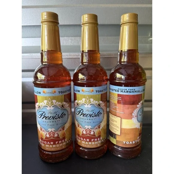 3 CT Pui Del Previsto Gourmet Sugar Free Syrup Toasted Marshmallow 25.4 oz New