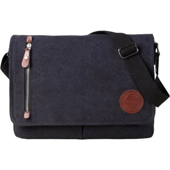 Vintage Canvas Satchel Messenger‎ Bag for Men Women,Travel Shoulder bag 13.5