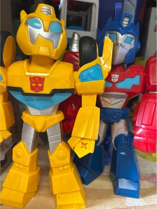 Vintage Transformers Action Figure Set - Bumblebee and Optimus Prime