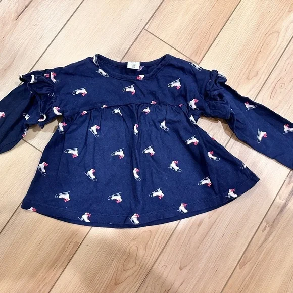 GAP Blue Long Sleeve Tee with Playful Print