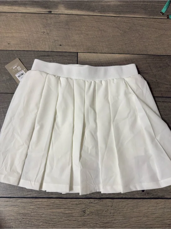 Avia Women's Pleated White Skirt with Elastic Waist size 0-2 XS